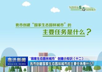 【视频】“国家生态园林城市”创建小知识（十二）：我市创建国家生态园林城市的主要任务是什么？